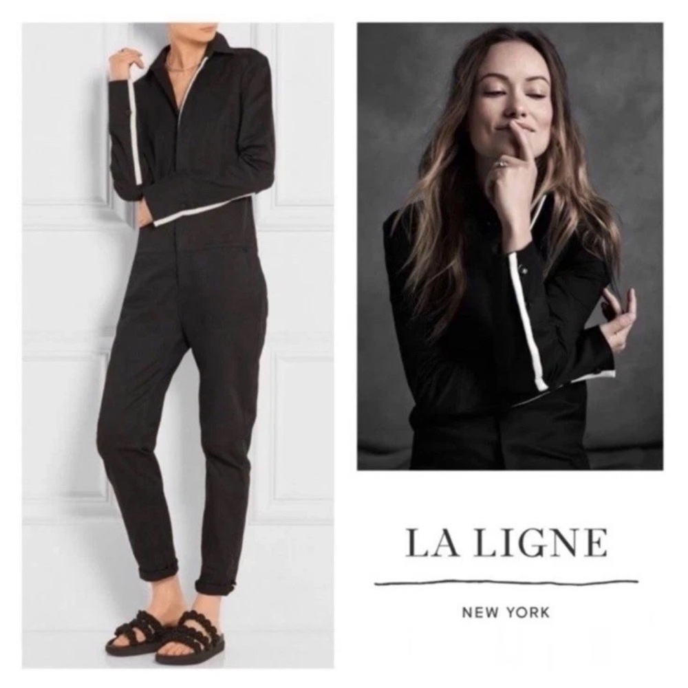 Armani Collezioni Black Jumpsuit with White Trim